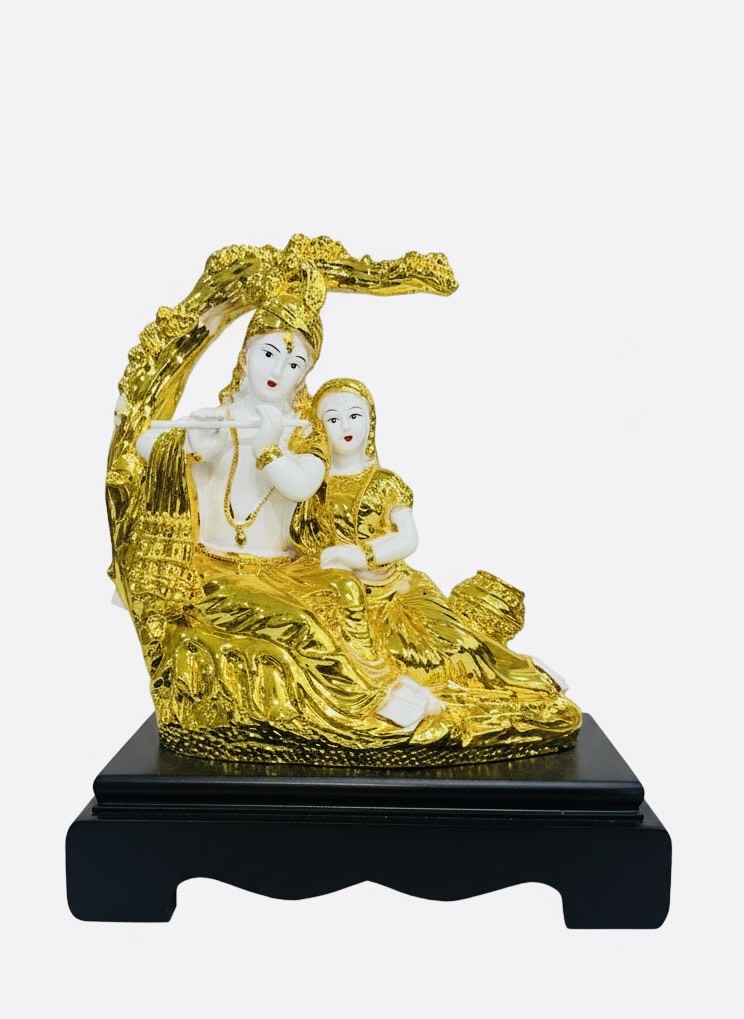 RADHA KRISHNA GOLDEN STATUE