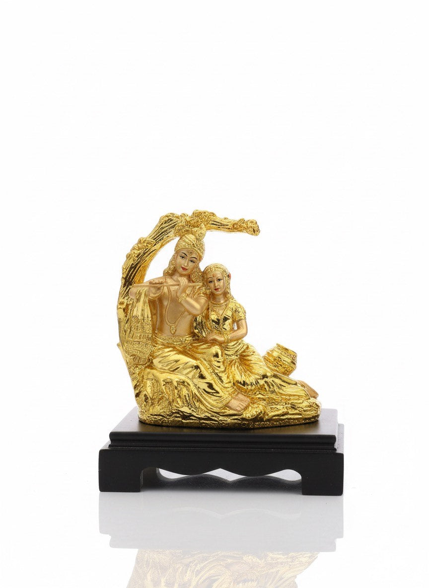 RADHA KRISHNA GOLDEN STATUE