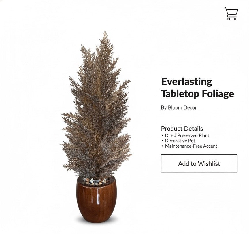 TREE IN A GLOSSY WOODEN POT